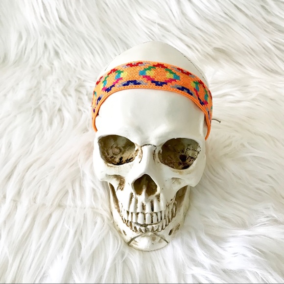 COPY - New neon orange boho geo print headband - Picture 2 of 6